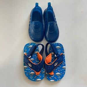 Speedo Blue Water Shoes and Shark Flip Flops Toddler Size 6